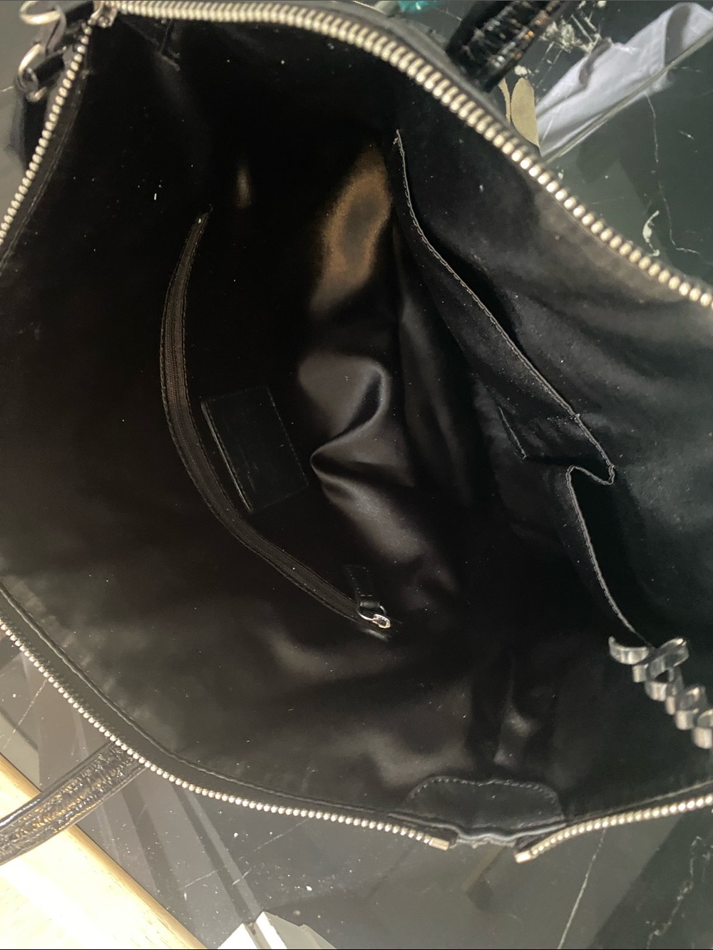 Coach Laura Signatur Patent Leather Tote Bag Large Monogram Canvas Purse - Picture 10 of 12